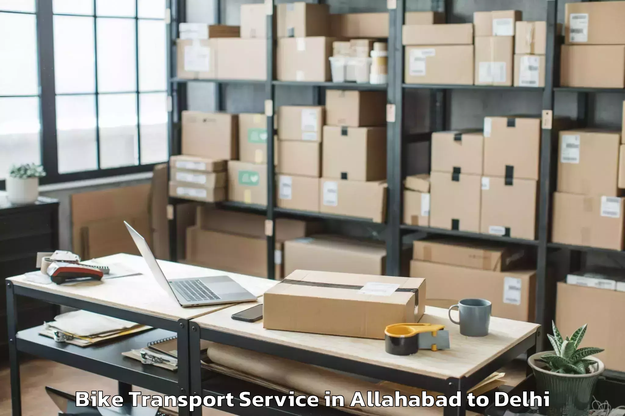 Book Allahabad to Kalkaji Bike Transport Online